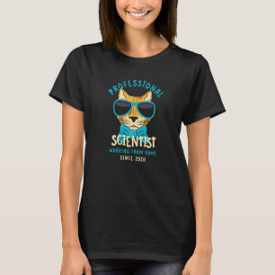 Thuiswerkende Wetenschapper Wetenschap Kat Data We T-shirt