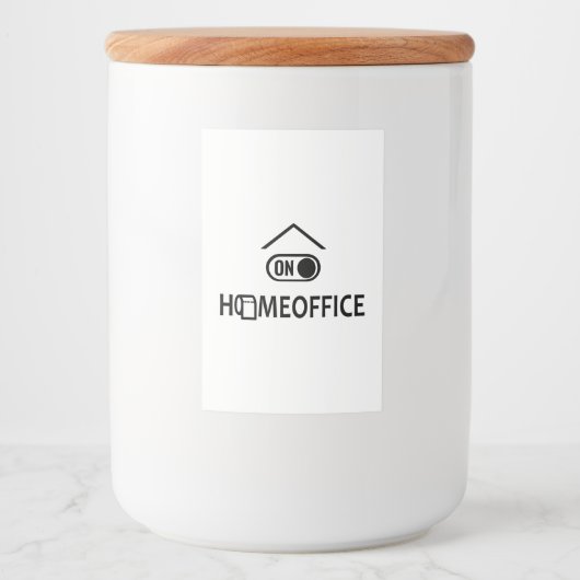 Thuiswerkplek aan - Homeoffice aan Voedselcontainer Etiket (Voorkant)