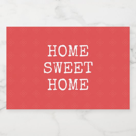 Thuiszoet home-minimale ontwerptekst sparkling wijnetiket (Enkel label)