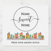 Thuiszoet home nieuwe thuiscadeau van agent sparkling wijnetiket (Enkel label)