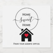 Thuiszoet home nieuwe thuiscadeau van agent sparkling wijnetiket (Enkel label)