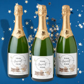 Thuiszoet home nieuwe thuiscadeau van agent sparkling wijnetiket