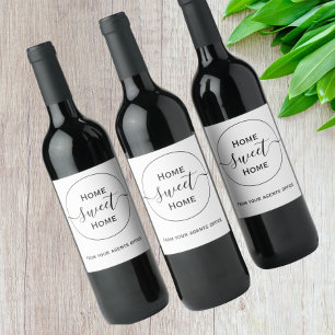 Thuiszoet home nieuwe thuiscadeau van agent wijn etiket