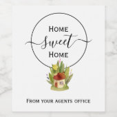 Thuiszoet home nieuwe thuiscadeau van agent wijn etiket (Enkel label)