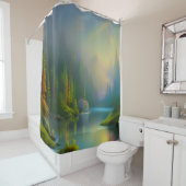 Thuiszoet startpunt in de bossen douchegordijn (In situ)