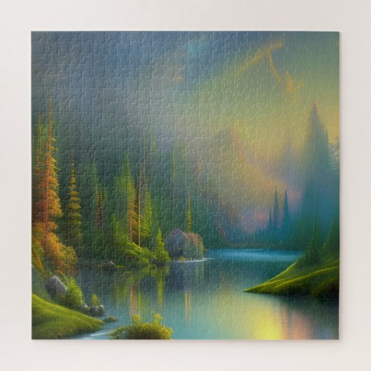 Thuiszoet startpunt in de bossen legpuzzel (Verticaal)