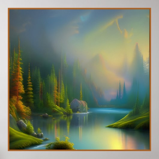 Thuiszoet startpunt in de bossen poster (Voorkant)