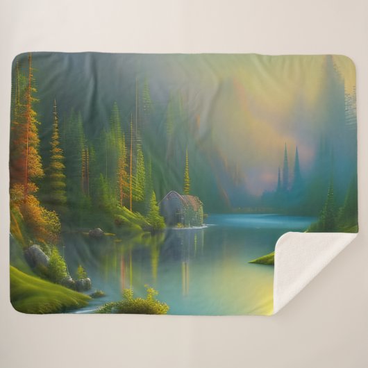 Thuiszoet startpunt in de bossen sherpa deken (Voorkant (horizontaal))