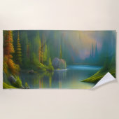 Thuiszoet startpunt in de bossen strandlaken (Voorkant)