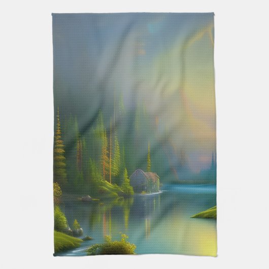 Thuiszoet startpunt in de bossen theedoek (Verticaal)