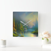 Thuiszoet startpunt in de bossen vierkante klok (Huis)