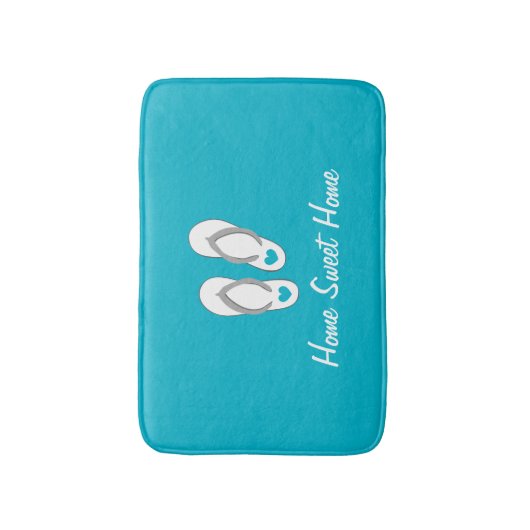 Thuiszoet thuisblauwe teenslippers badmat (Voorkant Verticaal)