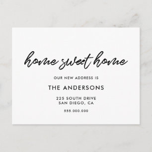 Thuiszoet thuisland Modern bewegende aankondiging Briefkaart