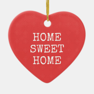 Thuiszoete home met minimale tekstontwerp keramisch ornament