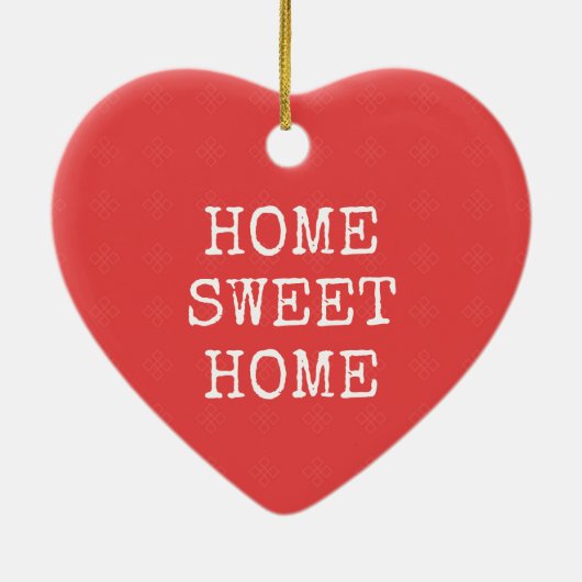 Thuiszoete home met minimale tekstontwerp keramisch ornament (Achterkant)