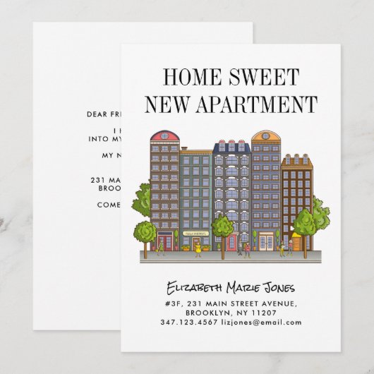 Thuiszoete nieuwe appartement Verplaatst naar de C Aankondiging (Voorkant / Achterkant)