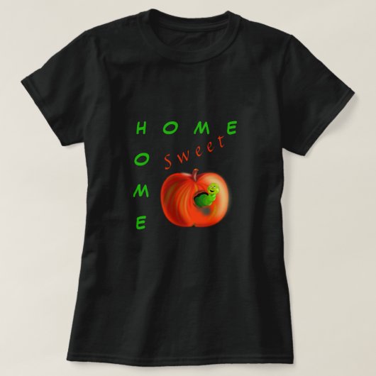 Thuiszoete T-Shirt Happy Worm in Apple (Design voorkant)