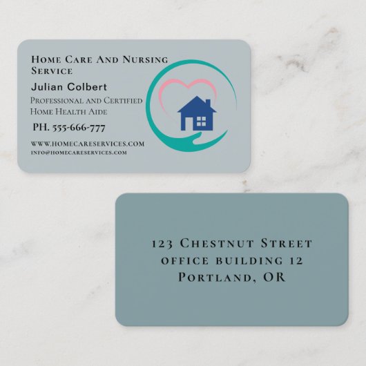 Thuiszorg en verpleging visitekaartje (Voorkant / Achterkant)