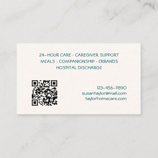 Thuiszorgverlener Visitekaartje (Achterkant)