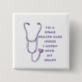 Thuiszorgverpleegkundigen Vierkante Button 5,1 Cm (Voorkant)