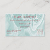 Thulian Roze Glitter Wimpers & Bord Blauwgroen Mar Visitekaartje (Achterkant)