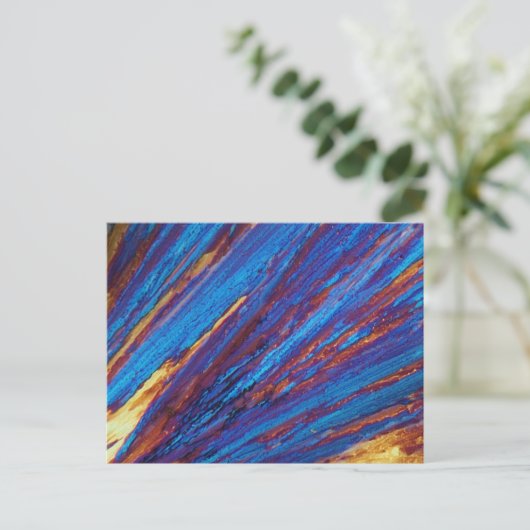 Thuliumnitraat onder de microscoop briefkaart (Staand voorkant)