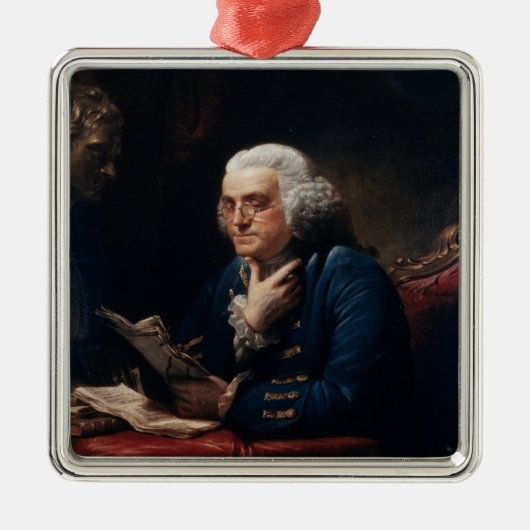 Thumb Portrait Benjamin Franklin in White House Metalen Ornament (Voorkant)