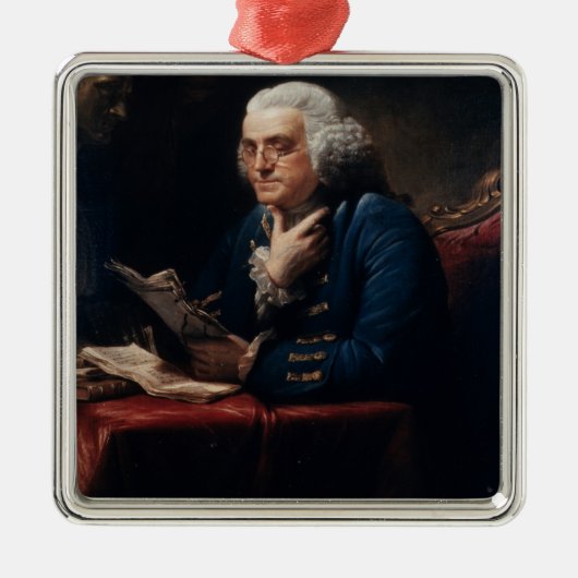 Thumb Portrait Benjamin Franklin in White House Metalen Ornament (Voorkant)