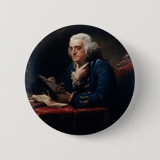 Thumb Portrait Benjamin Franklin in White House Ronde Button 5,7 Cm (Voorkant)