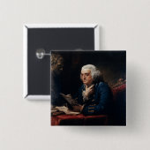 Thumb Portrait Benjamin Franklin in White House Vierkante Button 5,1 Cm (Voorkant /achterkant)