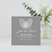 Thumb Print Heart | Datum opslaan Save The Date (Staand voorkant)