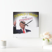 THUMB UP Trump is MIJN President Square Wall Clock Vierkante Klok (Huis)