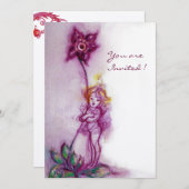 THUMBELINA 2, roze paarse crème vilt Kaart (Voorkant / Achterkant)