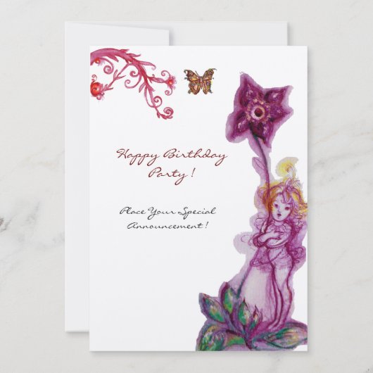 THUMBELINA 2, roze paarse witte champagne metallic Kaart (Achterkant)