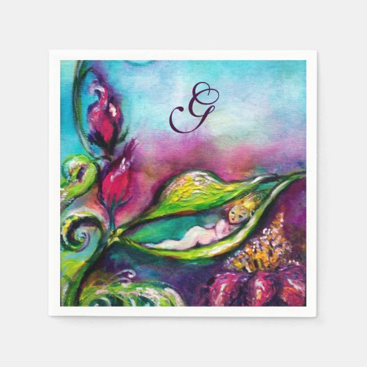 THUMBELINA BABY SHOWER MONOGRAM SERVETTEN (Voorkant)