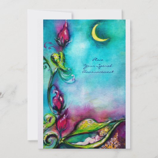 THUMBELINA, blauw roze, wit ijs, metaal Kaart (Achterkant)