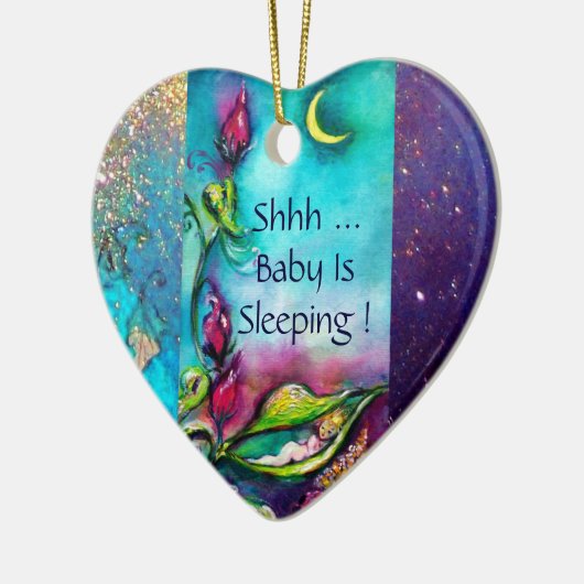 THUMBELINA BLUE SAPPHIRE MONOGRAM DEUR HANGER KERAMISCH ORNAMENT (Links)