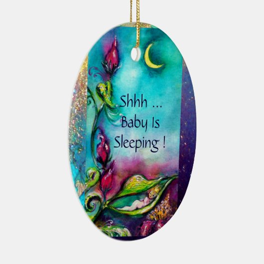 THUMBELINA BLUE SAPPHIRE MONOGRAM DEUR HANGER KERAMISCH ORNAMENT (Rechts)