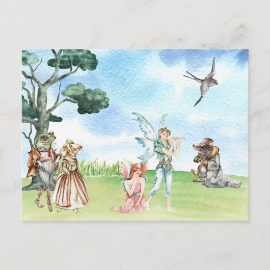 Thumbelina en Prince Fairy Tale Briefkaart (Voorkant)