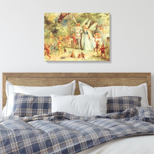 Thumbelina en Prince Wedding,  feiharde tales Canvas Afdruk (Insitu (Slaapkamer))