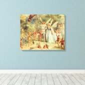 Thumbelina en Prince Wedding,  feiharde tales Canvas Afdruk (Insitu (Houten vloer))