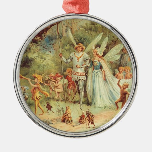 Thumbelina en Prince Wedding,  feiharde tales Metalen Ornament (Voorkant)