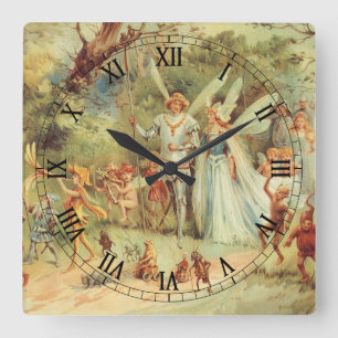 Thumbelina en Prince Wedding,  feiharde tales Vierkante Klok