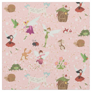 Thumbelina Fairies Flower Angels roze/goudglitter Stof