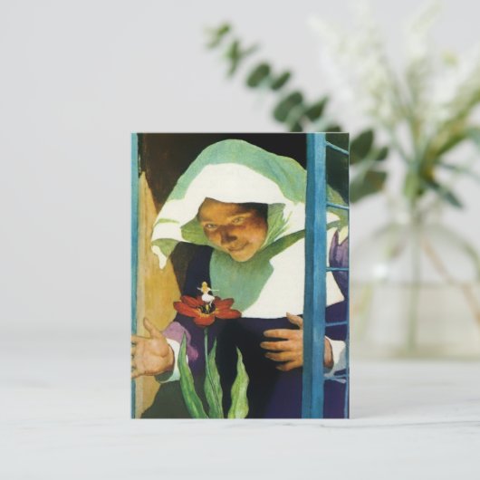 "Thumbelina" Fairy Art van NC Wyeth Briefkaart (Staand voorkant)