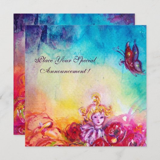 THUMBELINA, FLOWER BASKET EN BUTTERFLES AANKONDIGING (Voorkant / Achterkant)