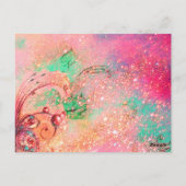 THUMBELINA, FLOWER BASKET EN BUTTERFLES BRIEFKAART (Achterkant)