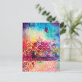 THUMBELINA, FLOWER BASKET EN BUTTERFLES BRIEFKAART (Staand voorkant)