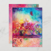 THUMBELINA, FLOWER BASKET EN BUTTERFLES BRIEFKAART (Voorkant / Achterkant)
