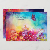 THUMBELINA, FLOWER BASKET EN BUTTERFLES KAART (Voorkant / Achterkant)